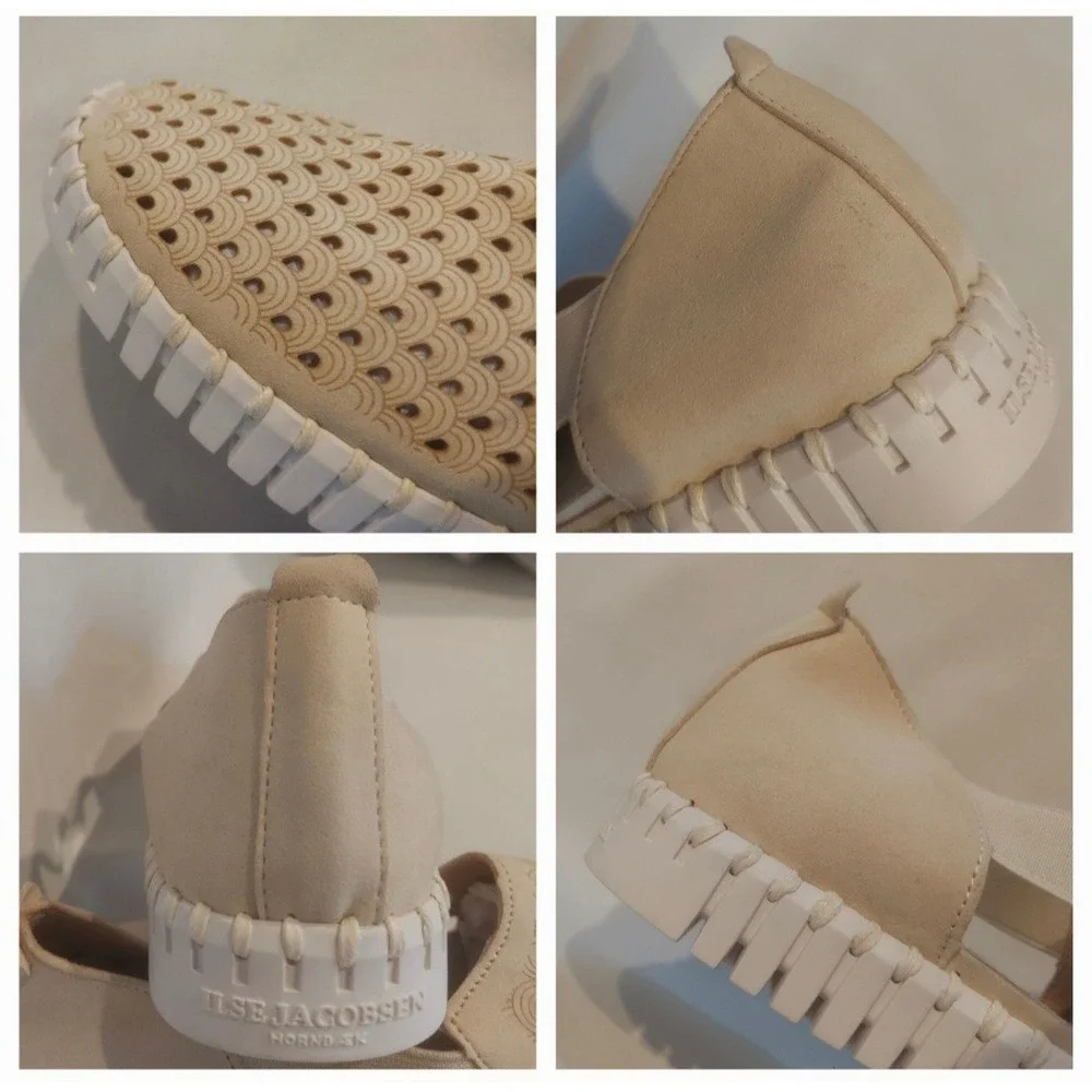 Ilse Jacobsen Hornbaek Womens Tulip Beige Slip-Ons Flats Loafers Size 8 #3171
